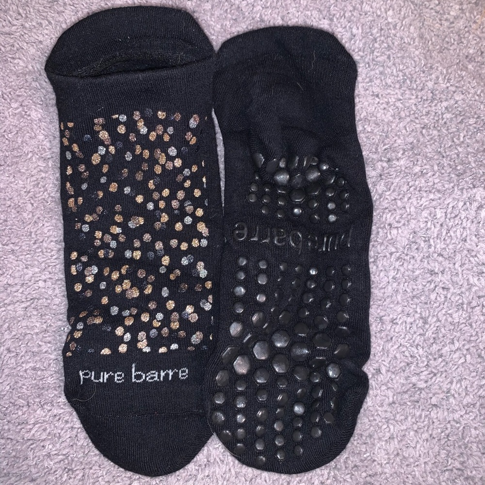 Metallic Gold/Silver Confetti Pure Barre Socks